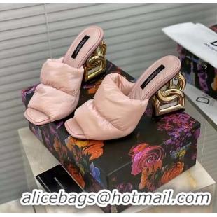 Grade Quality New Dolce&Gabbana DG Heel Mules 10cm 033182 Pink 2021