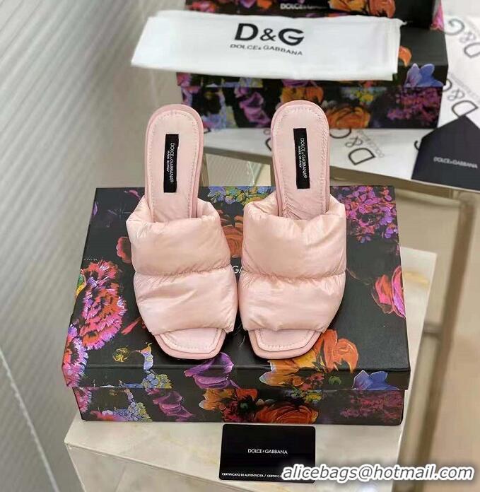 Grade Quality New Dolce&Gabbana DG Heel Mules 10cm 033182 Pink 2021