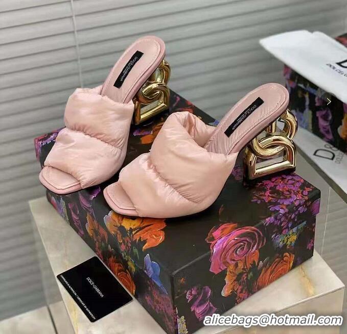 Grade Quality New Dolce&Gabbana DG Heel Mules 10cm 033182 Pink 2021