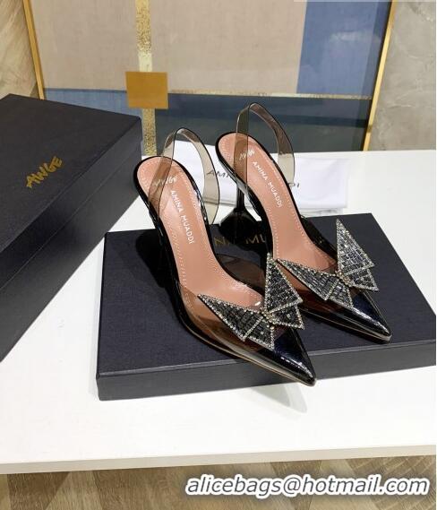 New Style Amina Muaddi x Awge PVC Bow Sandals AM0606 Black 2021