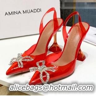 Buy Inexpensive Amina Muaddi PVC Bow Sandals 10cm AM0637 Red 2021