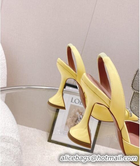 Promotional Amina Muaddi Silk Slingback Pumps with Crystal Bow AM0805 Yellow 2021