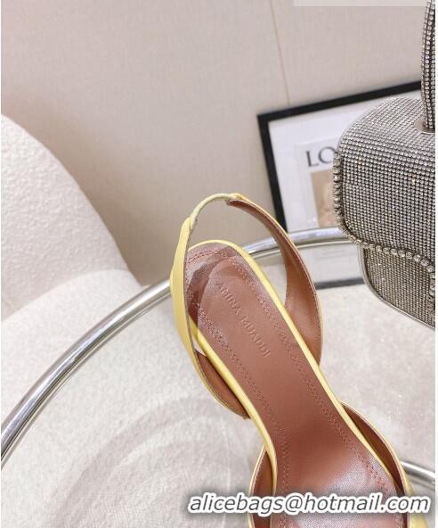 Promotional Amina Muaddi Silk Slingback Pumps with Crystal Bow AM0805 Yellow 2021