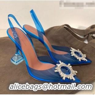 Unique Style Amina Muaddi PVC Slingback Pumps 10cm AM0816 Blue 2021