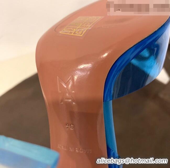 Unique Style Amina Muaddi PVC Slingback Pumps 10cm AM0816 Blue 2021