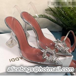 Classic Grade Amina Muaddi PVC Slingback Pumps 10cm AM0819 White 2021