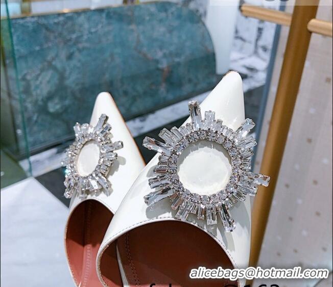 Well Crafted Amina Muaddi TPU Crystal Circle Slingback Pumps 6.5cm AM1007 White 2021