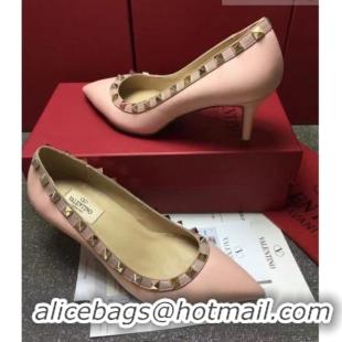 Discount Valentino Rockstud Matte Lambskin Pumps 6.5cm 082071 Pink