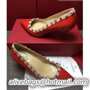 Unique Style Valentino Rockstud Matte Lambskin Pumps 6.5cm 082071 Red