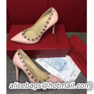 Good Product Valentino Rockstud Matte Lambskin Pumps 9.5cm 082080 Pink