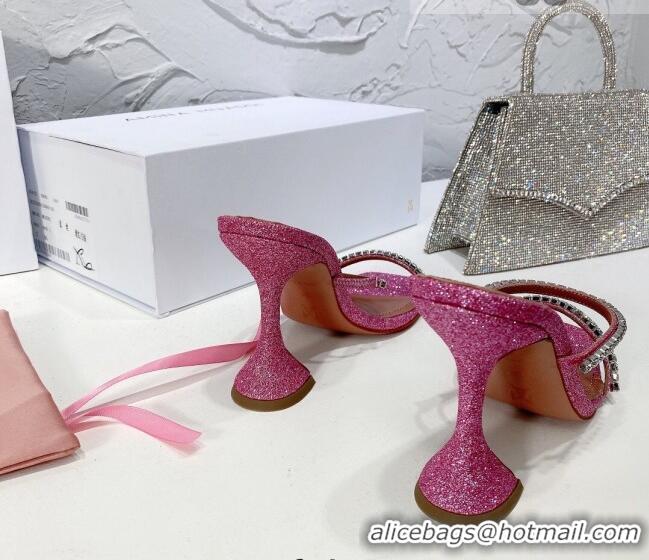 Super Quality Amina Muaddi Sequins Crystal Sandals 9.5cm AM1022 Pink 2021