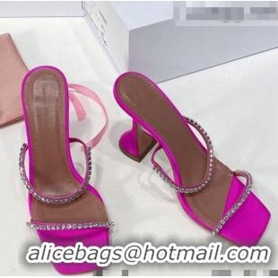 Promotional Amina Muaddi Silk Crystal Sandals 9.5cm AM1022 Pink 2021