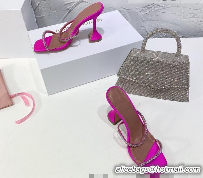 Promotional Amina Muaddi Silk Crystal Sandals 9.5cm AM1022 Pink 2021