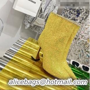 Buy Inexpensive Amina Muaddi Sequins Short Boots AM2301 Silver 2021