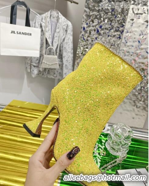 Buy Inexpensive Amina Muaddi Sequins Short Boots AM2301 Silver 2021