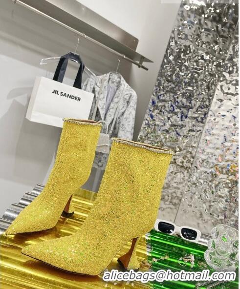 Buy Inexpensive Amina Muaddi Sequins Short Boots AM2301 Silver 2021