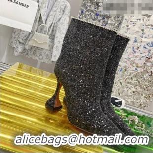 Super Quality Amina Muaddi Sequins Short Boots AM2301 Black 2021