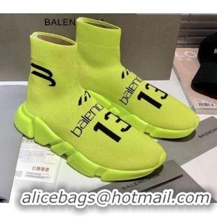 Duplicate Balenciaga Speed Knit 13 Sock Short Boots 060821 Neon Green