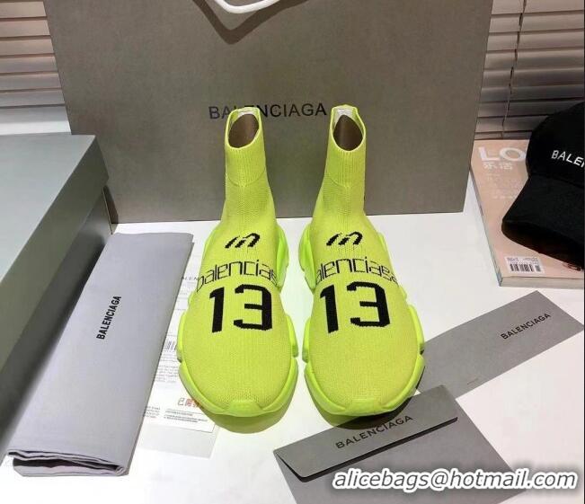 Duplicate Balenciaga Speed Knit 13 Sock Short Boots 060821 Neon Green