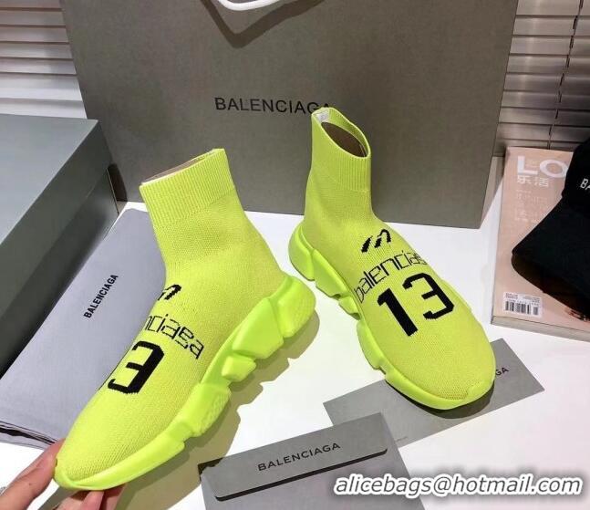 Duplicate Balenciaga Speed Knit 13 Sock Short Boots 060821 Neon Green