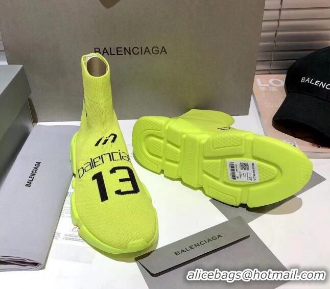 Duplicate Balenciaga Speed Knit 13 Sock Short Boots 060821 Neon Green