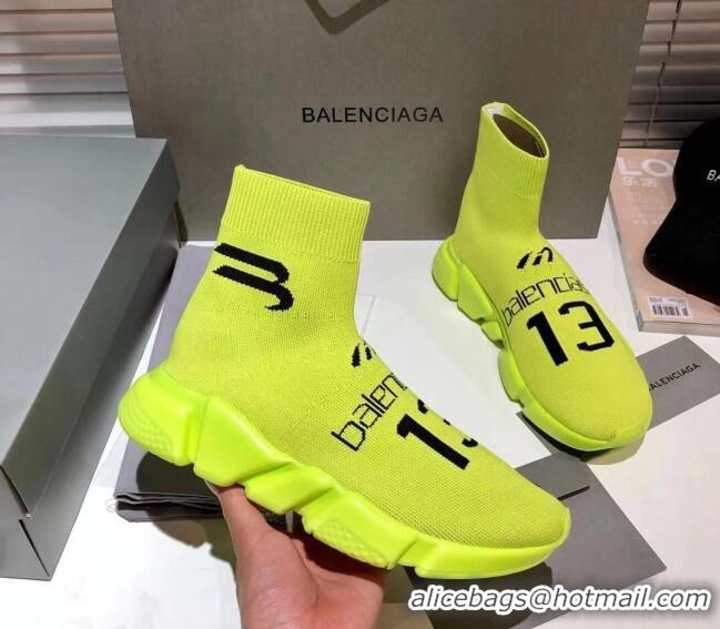 Duplicate Balenciaga Speed Knit 13 Sock Short Boots 060821 Neon Green