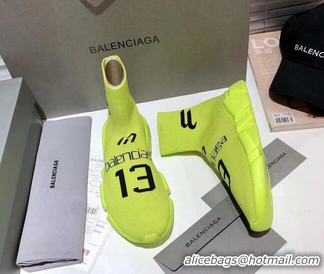 Duplicate Balenciaga Speed Knit 13 Sock Short Boots 060821 Neon Green