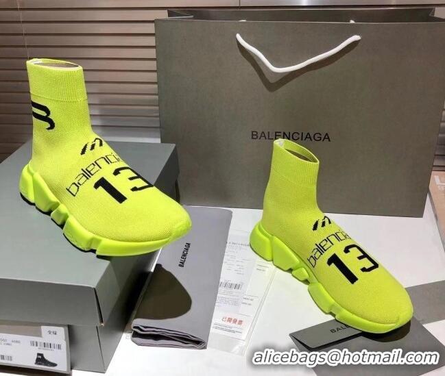 Duplicate Balenciaga Speed Knit 13 Sock Short Boots 060821 Neon Green