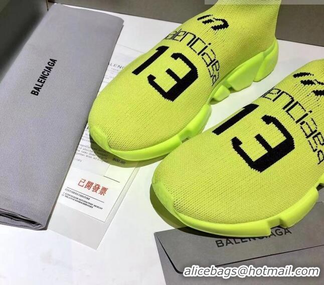 Duplicate Balenciaga Speed Knit 13 Sock Short Boots 060821 Neon Green