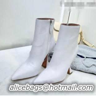 Buy Fashionable Amina Muaddi Calfskin Short Boots AM2306 White 2021