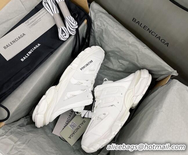 Perfect Balenciaga Track Mules in Mesh and Nylon 071224 All White