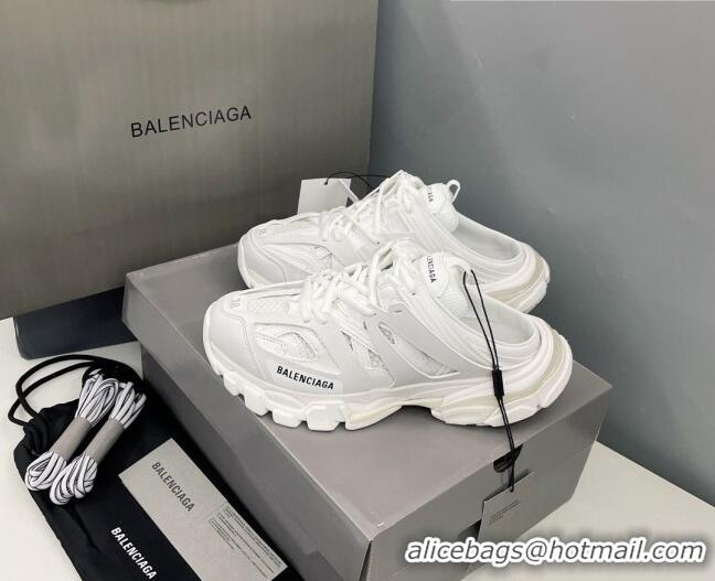 Perfect Balenciaga Track Mules in Mesh and Nylon 071224 All White