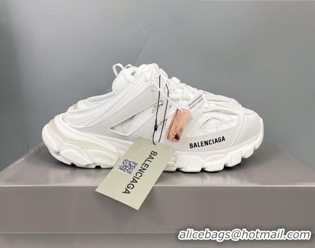 Perfect Balenciaga Track Mules in Mesh and Nylon 071224 All White