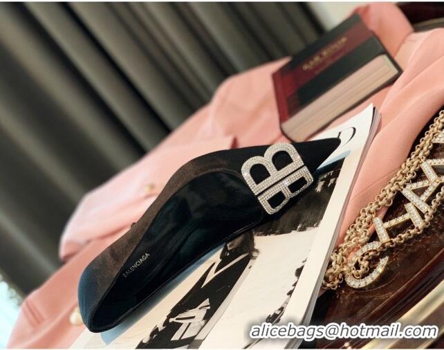 Most Popular Balenciaga Silk Crystal BB Knife Pump 8cm 071353 Black