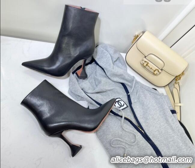 Promotional Amina Muaddi Calfskin Short Boots AM2306 Black 2021