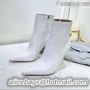 Top Quality Amina Muaddi Calfskin Short Boots AM2308 White 2021