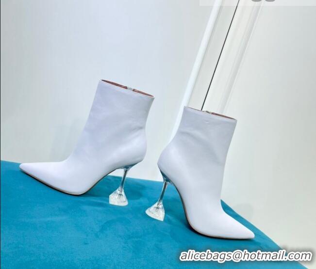 Top Quality Amina Muaddi Calfskin Short Boots AM2308 White 2021