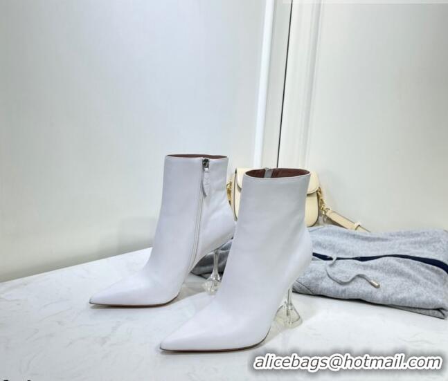 Top Quality Amina Muaddi Calfskin Short Boots AM2308 White 2021