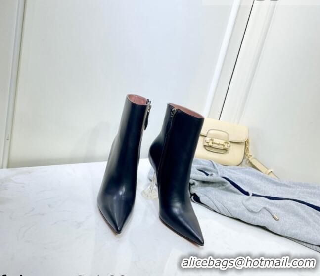 Super Quality Amina Muaddi Calfskin Short Boots AM2309 Black 2021