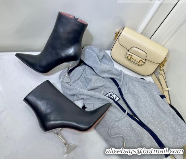 Super Quality Amina Muaddi Calfskin Short Boots AM2309 Black 2021