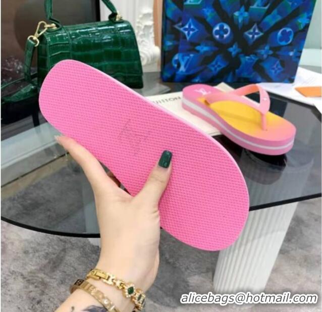 Best Design Louis Vuitton Arcade Rubber Flat Thong Sandals Pink 061501