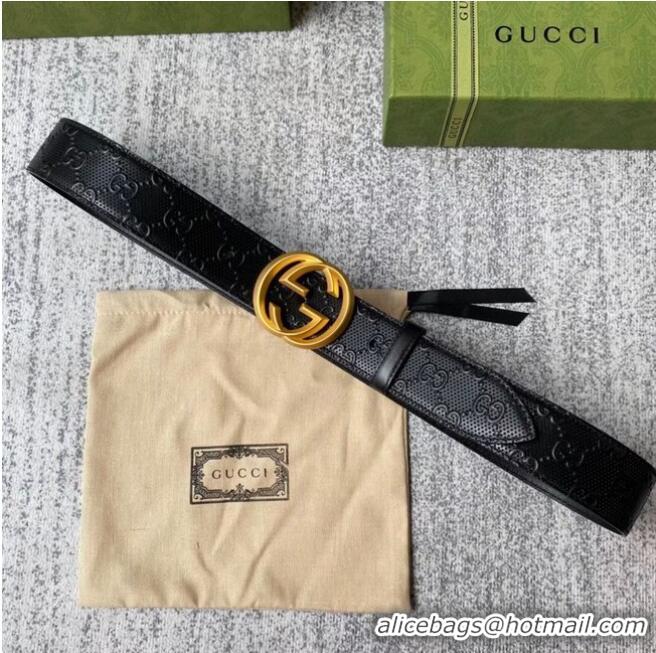 Fashion Discount Gucci belt leather Width 40MM 655568 Black Gold