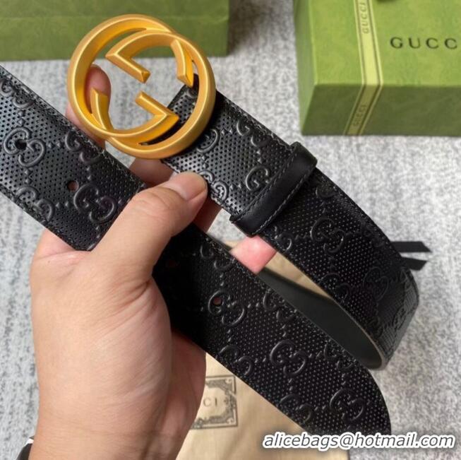 Fashion Discount Gucci belt leather Width 40MM 655568 Black Gold