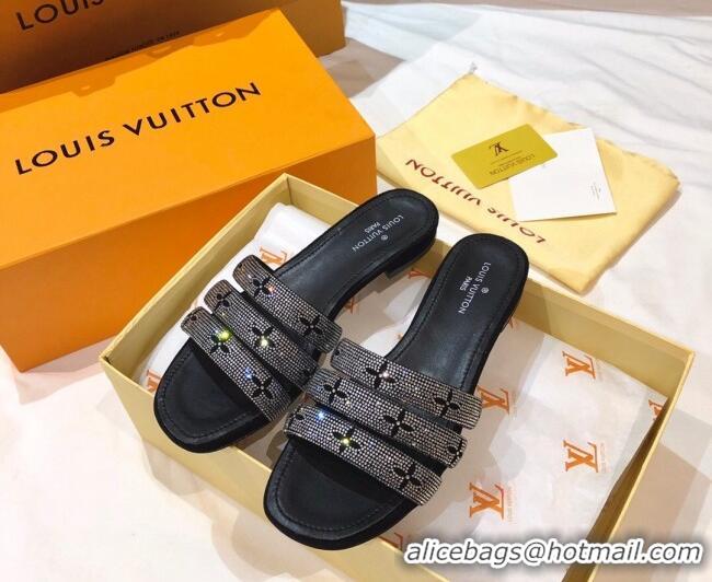 Low Cost Louis Vuitton Appeal Crystal Flat Slide Sandals 061511