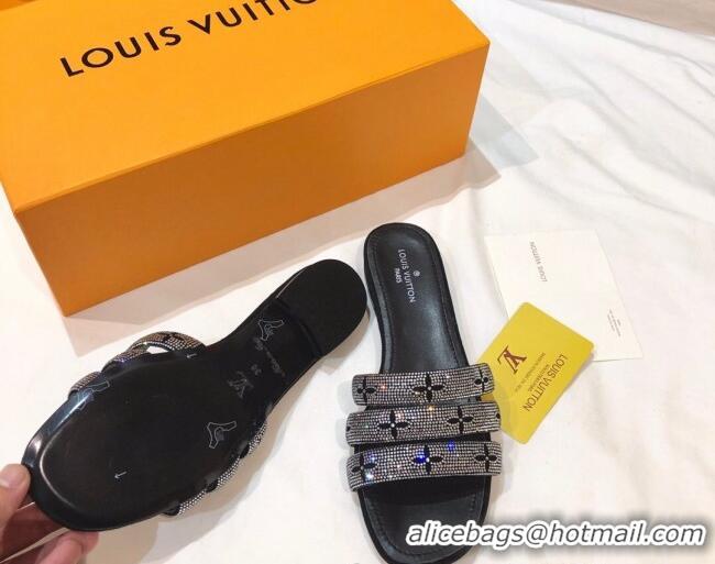 Low Cost Louis Vuitton Appeal Crystal Flat Slide Sandals 061511