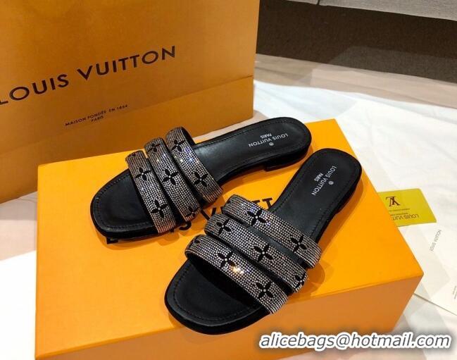 Low Cost Louis Vuitton Appeal Crystal Flat Slide Sandals 061511