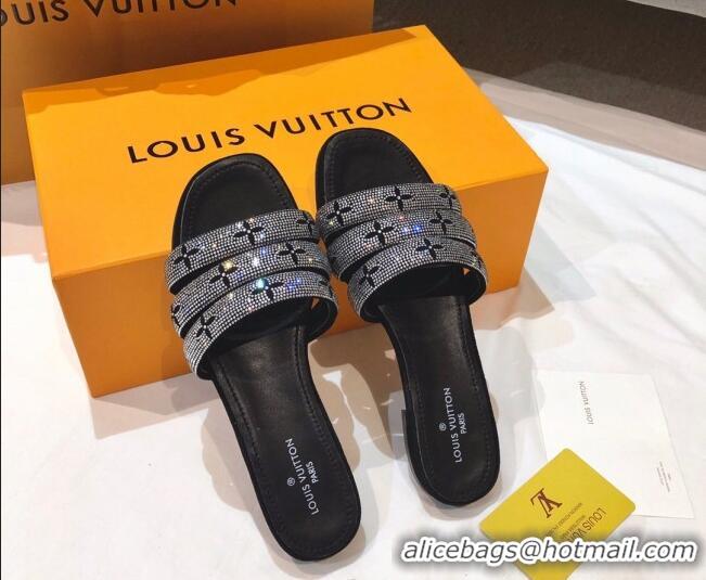 Low Cost Louis Vuitton Appeal Crystal Flat Slide Sandals 061511