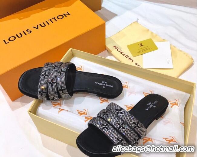 Low Cost Louis Vuitton Appeal Crystal Flat Slide Sandals 061511