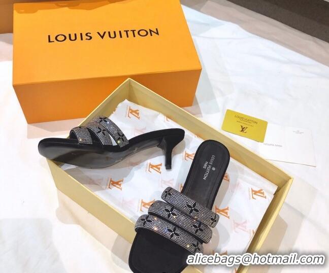 Popular Louis Vuitton Appeal Crystal Heel Slide Sandals 061512