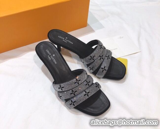 Popular Louis Vuitton Appeal Crystal Heel Slide Sandals 061512